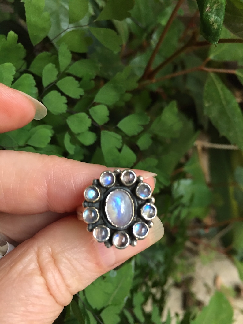 SALE/Rainbow moonstone ring/8-9 image 2