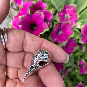 Raven skull pendant
