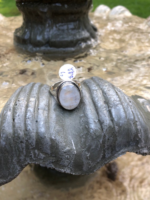 SALE/Rainbow moonstone ring/9 - image 3