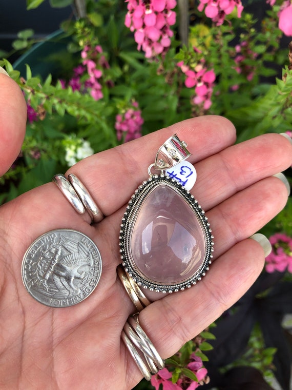 Rose quartz pendant - image 3