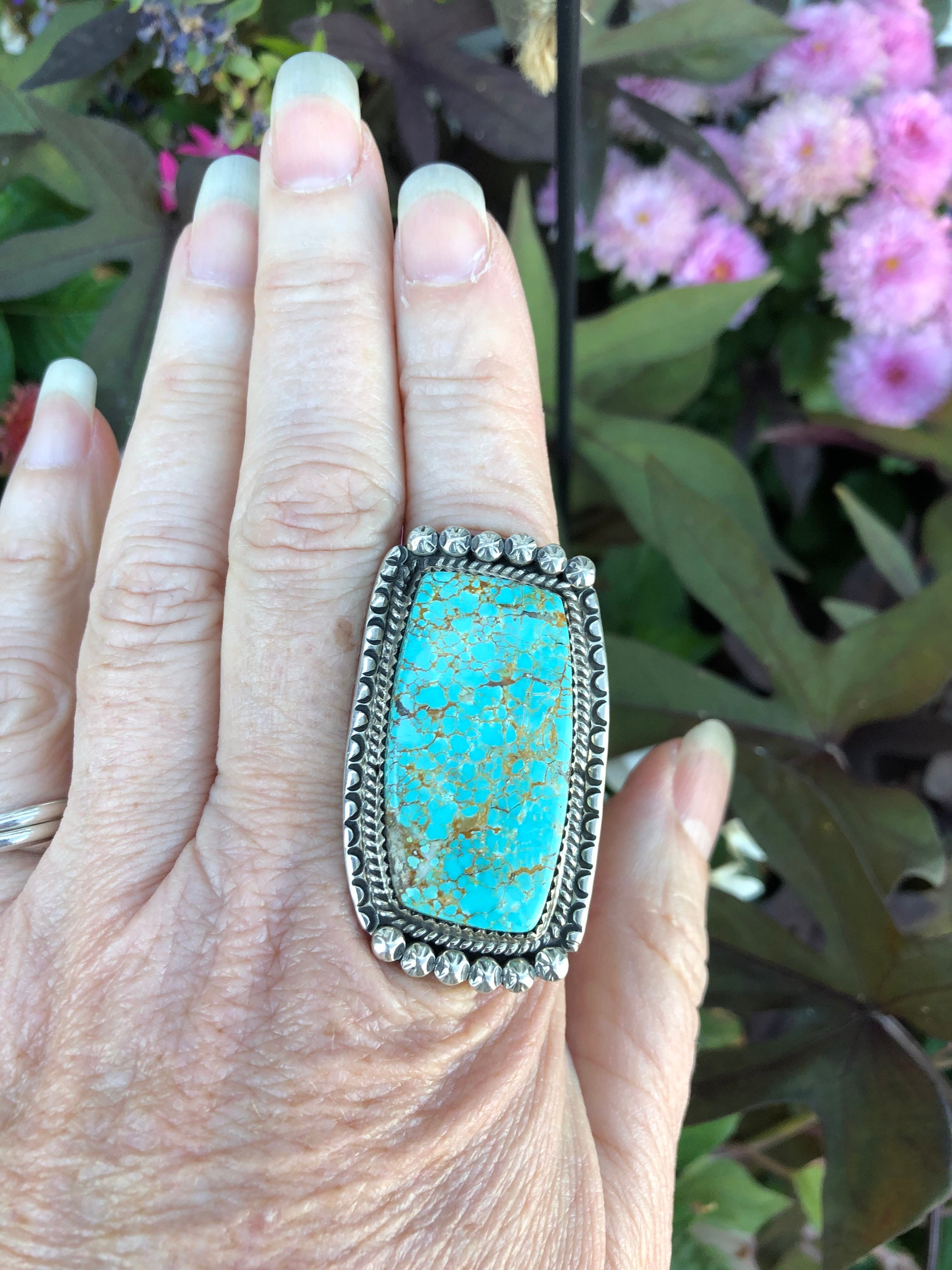 Amazon.com: LRGKMCWTOB Vintage Sterling Silver Turquoise