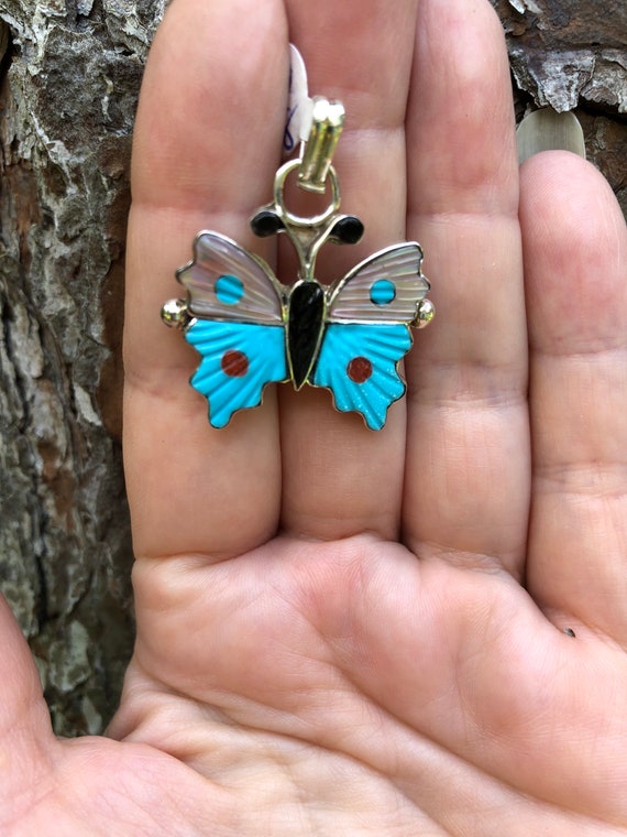 Zuni butterfly pendant