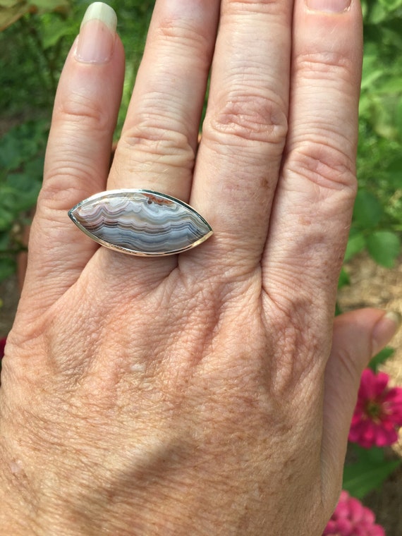 Crazy lace agate ring/7