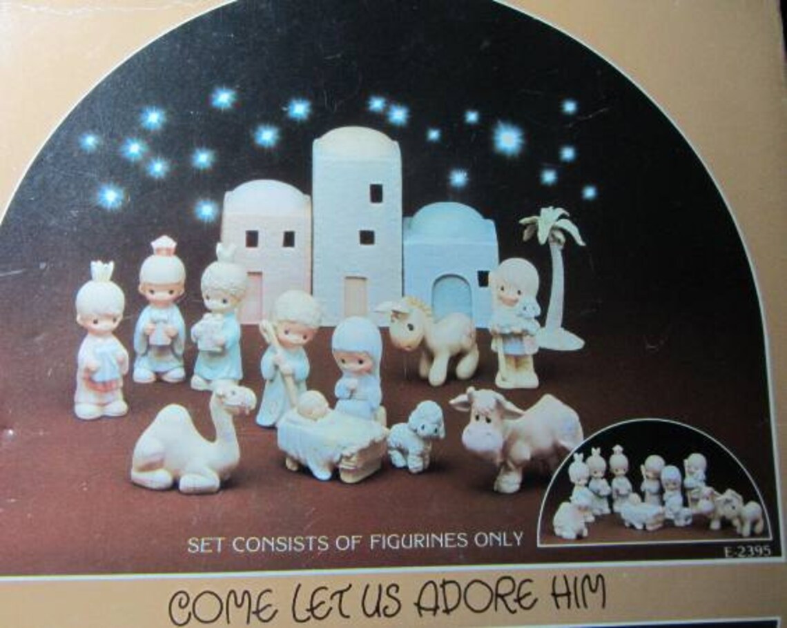 Precious Moments 1982 Come Let Us Adore Him Nativity Scene Etsy