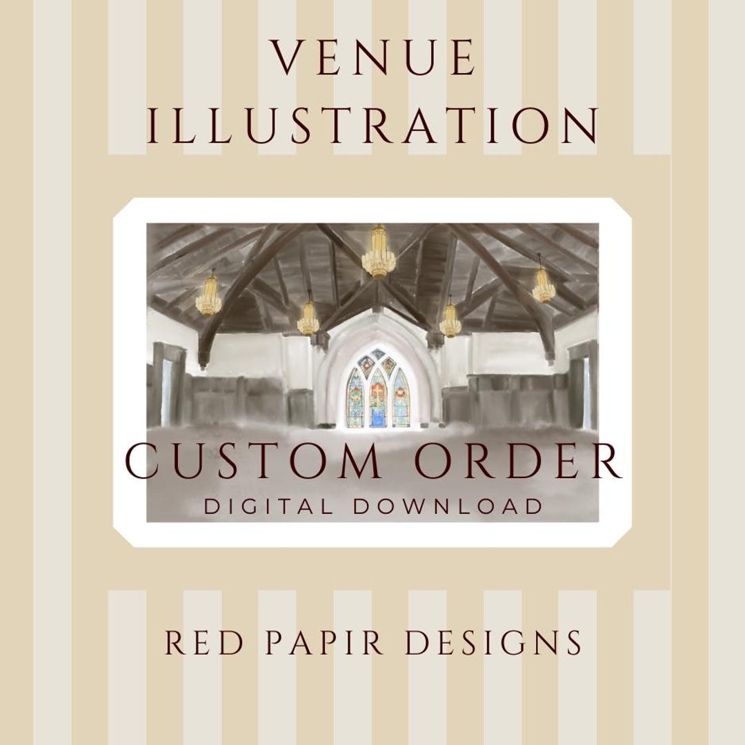 Custom Wedding Venue Illustration Digital Download – Watercolor or ...