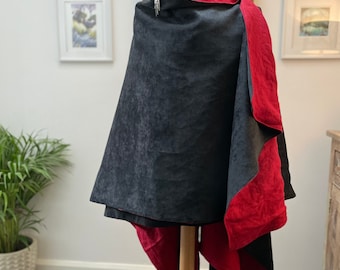 Reserved for “ Raven “ Beautifully Striking Classic Italian  Velvet and Handmade Linen Cloak Cape One Size