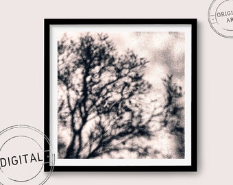 Digital download photograph - Minimalist tree pale pink