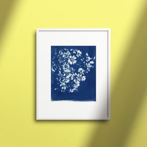 Original Cyanotype - Flowers in blue - Hand made - Unique piece of art