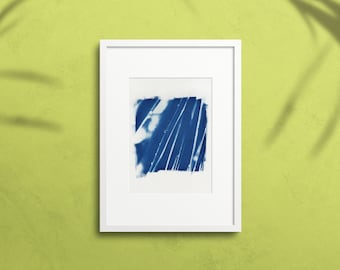 Original Cyanotype print - Blue under the pines - Hand made - Unique piece of art