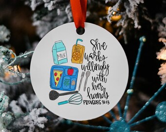 lunch lady christmas ornament