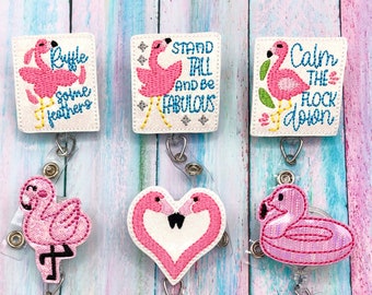 Flamingo Badge Reel, Summer Badge Reel, Graduation Gift for Her, Best Friend Gifts,