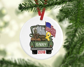 Personalized Air Force Christmas Ornament Military Memorial Glass Tree Ornament