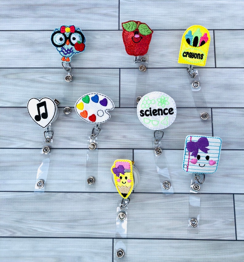 Cute Badge Reel Teacher School Supplies Back to School image 0