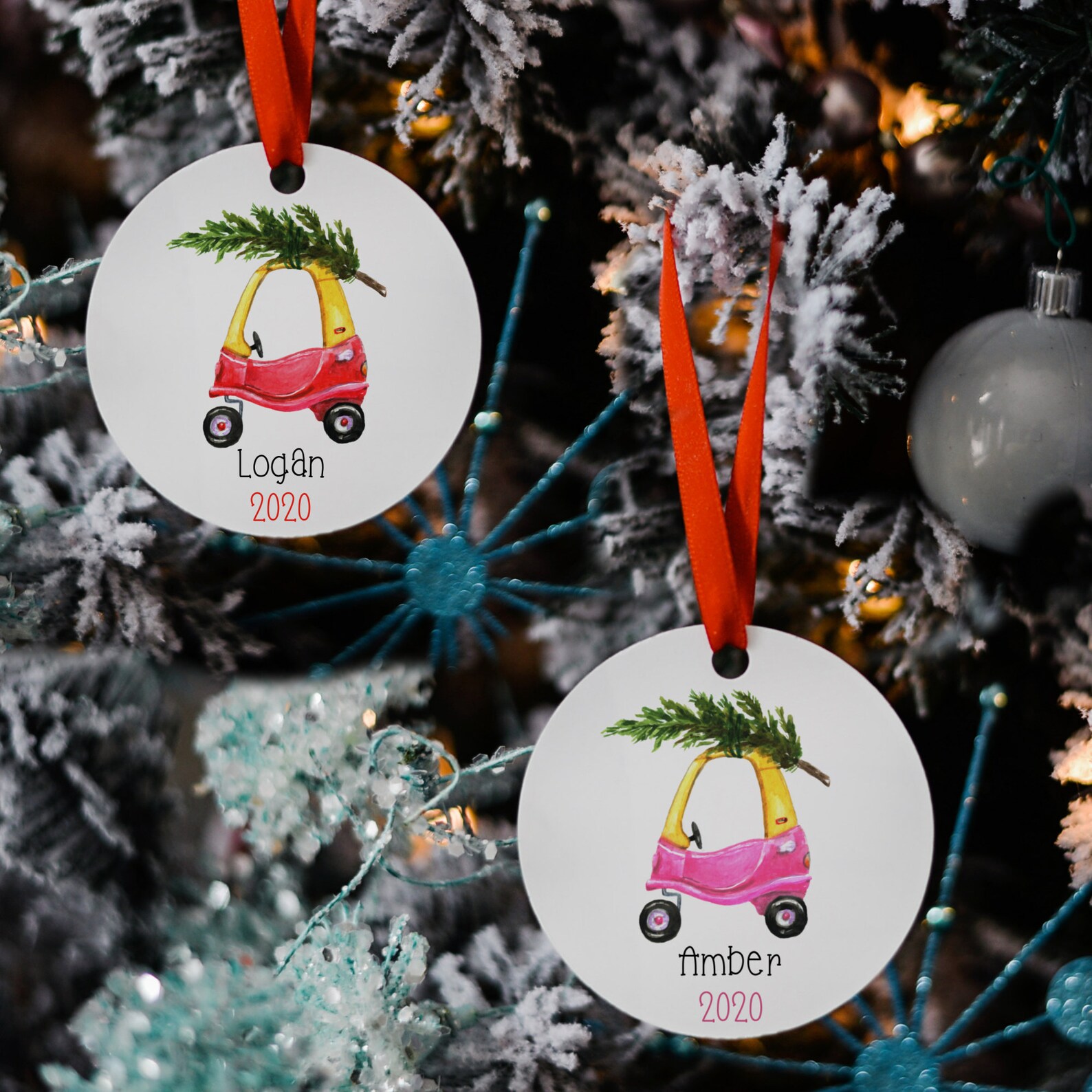 Personalized Car Toddler Christmas Ornament Personalized Etsy