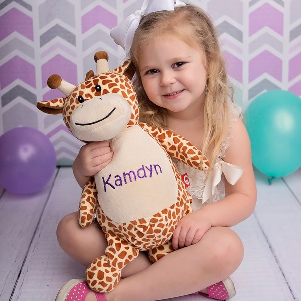 Personalized Stuffed Animal, Giraffe, Personalized Giraffe, Birth Stats Keepsake, Personalized Gift,Birth Announcement Stuffed Animal,Cubbie