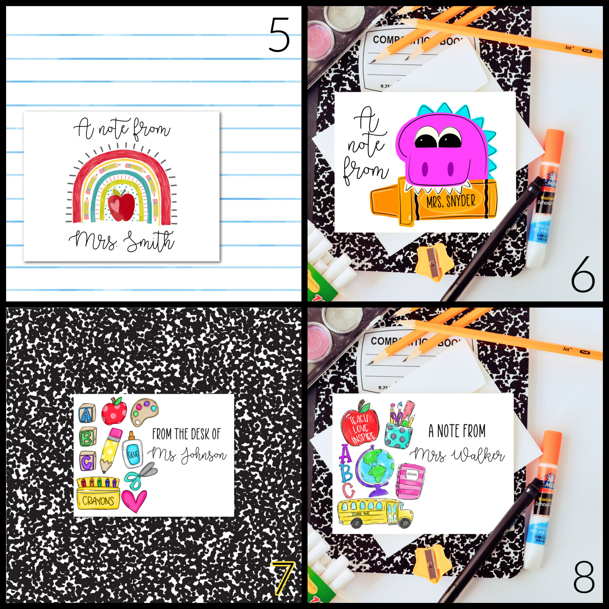 Teacher Card, Stationary Set, End of Year Teacher Gift, Best Friend Gift,