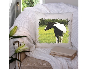 Horse Pillow, Horse Pillow, Pinto Horse,Throw Pillow, Home Decor, Horse Lover Gift, Horse, Barn Decor, Christmas Gift, Paint Horse
