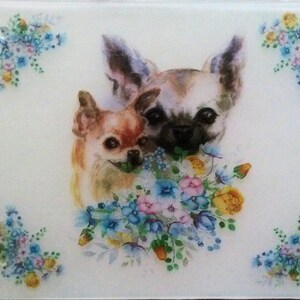 Chihuahua Cutting Board, Dog Image, Cutting Board, Kitchen Decor,  Home Decor, Countertop Art, Home Decor, Floral