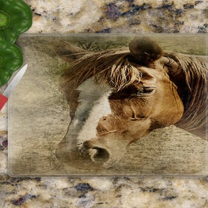 Horse Head Image, Horse Cutting Board, Countertop Art, Kitchen Decor, Horse Decor, Horse Lover, Trainer Gift, Housewarming, Gift under 20