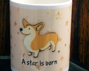 Pembroke Corgi Mug, Coffee Mug, Dog Gift, Dog Cup, Dog Lover, Gift, Friendship Gift, Whimsical, Cartoon Corgi, Pembroke, Mug, Dog Cup