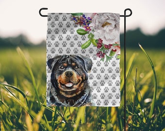 Rottweiler Garden Flag, Yard Sign, Dog Lover Gift, Garden Decor,Personalized, Pet Decor, Pet Lover, Housewarming Gift