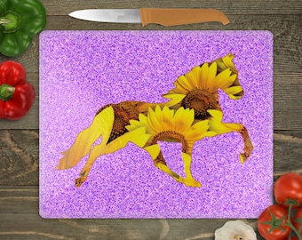Tenneesee Walking Horse Cutting Board, Cutting Board, Kitchen Decor, Horse Image, Home Decor, Countertop Art, Horse Decor, Sunflowers