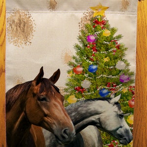 Horse Christmas, Flag, Horse Xmas, Holiday Decor, Equestrian, Horse Gift, Christmas Decor, Horse Lover, Horseback Riding, Barn Decor