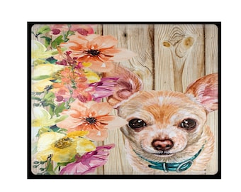Chihuahua Cutting Board, Home Decor, Dog Lover Gift, Countertop Art, Dog Decor, Glass , Pet Lover Gift,  Kitchen Decor, Toy Dog