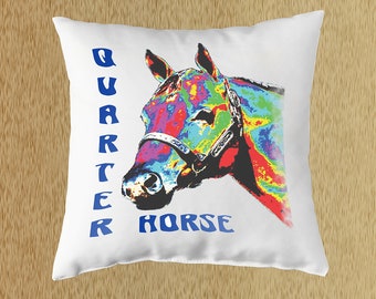 Quarter Horse Pillow, Horse Pillow, Pop Art Horse Throw Pillow, Home Decor, Horse Lover Gift, Horse, Barn Decor, Horse Decor, Equestrian