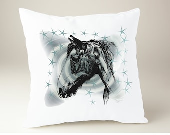 Draft Horse Pillow, Horse Pillow, Line Art, Throw Pillow, Home Decor, Horse Lover Gift, Horse, Barn Decor, Equestrian