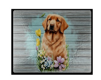 Golden Retriever Cutting Board, Home Decor, Dog Lover Gift, Countertop Art, Dog Decor, Glass , Pet Lover Gift,  Kitchen Decor, Hunting Dog