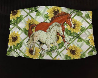 Horses with Sunflowers Face Cover, Face Mask, Appaloosa, Running Horses, Horse Lover, Horses