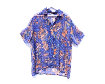 Mens Loud Shirt Retro Psychedelic Festival Party Funky Abstract Red REGULAR