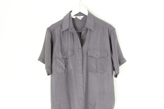 Camisa vintage para hombre de seda pura, estilo años 80, color