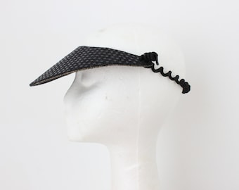 Vintage Sassy Hand Beaded Glam Sequin Iridescent Visor Hat  display picture 2