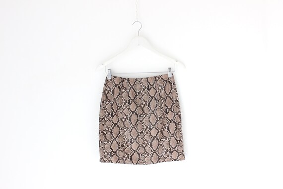2000s PVC Snakeskin Python Leather-Look Fitted Mi… - image 1