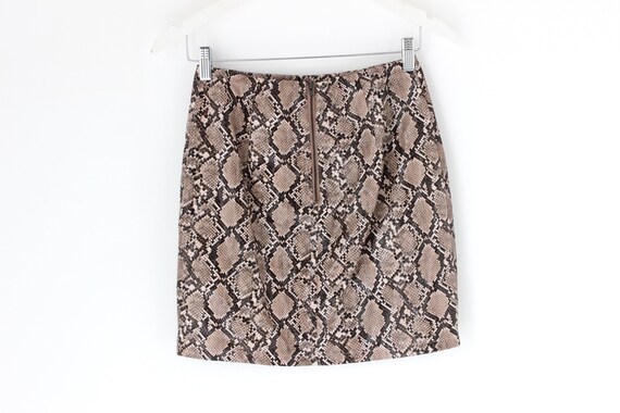 2000s PVC Snakeskin Python Leather-Look Fitted Mi… - image 3