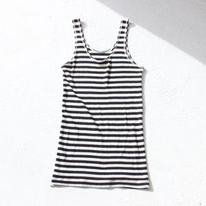 Vintage BONDS Australia Striped Cotton Ribbed Stretch Unisex Singlet / Tank Top