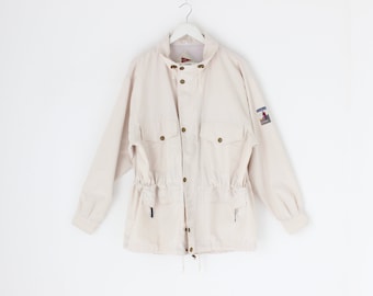 90s Lundberg Norway Beige Cream Slouchy Unisex Anorak Jacket