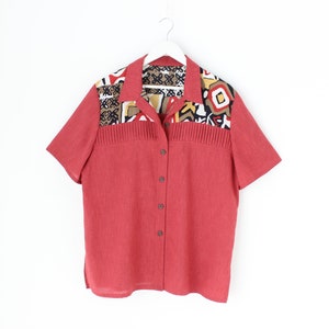 80s Abstract Wearable Art Boxy Button Up Printed Summer Vintage Shirt - BODE Energy