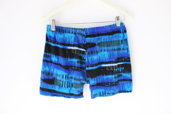 80s Psychedelic Optical Stretch Lycra Mens Swim S… - image 4