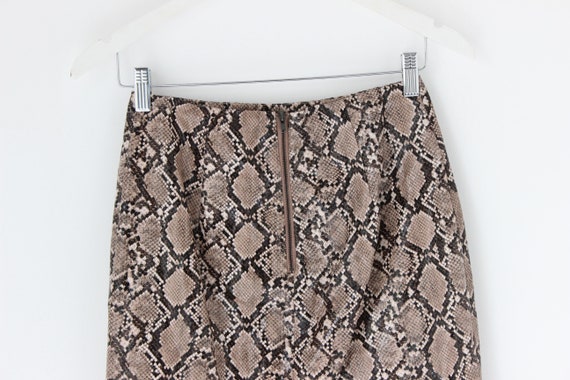 2000s PVC Snakeskin Python Leather-Look Fitted Mi… - image 4