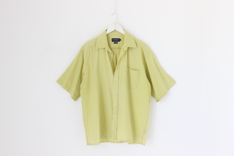 2000'S REI Short Sleeve Open Collar Linen Box Shirt, Men's XL Hemp Navy blue Vintage Second Hand