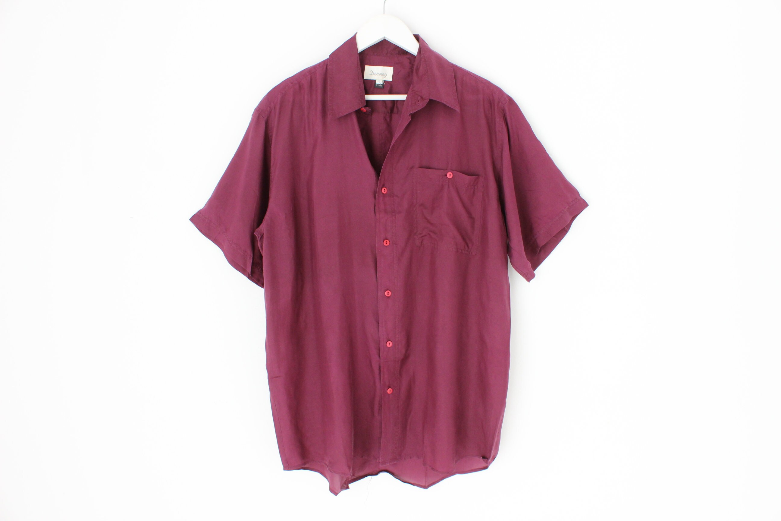 LOCKY purple - silk shirt short sleeves