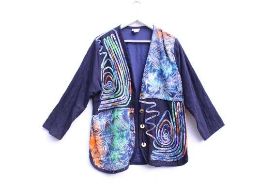 80s Rainbow Wearable Art Indonesian Batik Patchwor