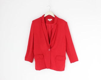 80s Rodney Clark Woven Wool & Viscose Blend Vintage Women's Suit Blazer Jacket