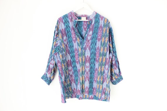 90s Ikat COTTON Vintage Indian Gauze Lightweight &