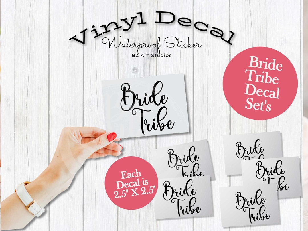 Wedding Bride Tribe Vinyl Decal Set's, Party Gift Stickers. Size of ...