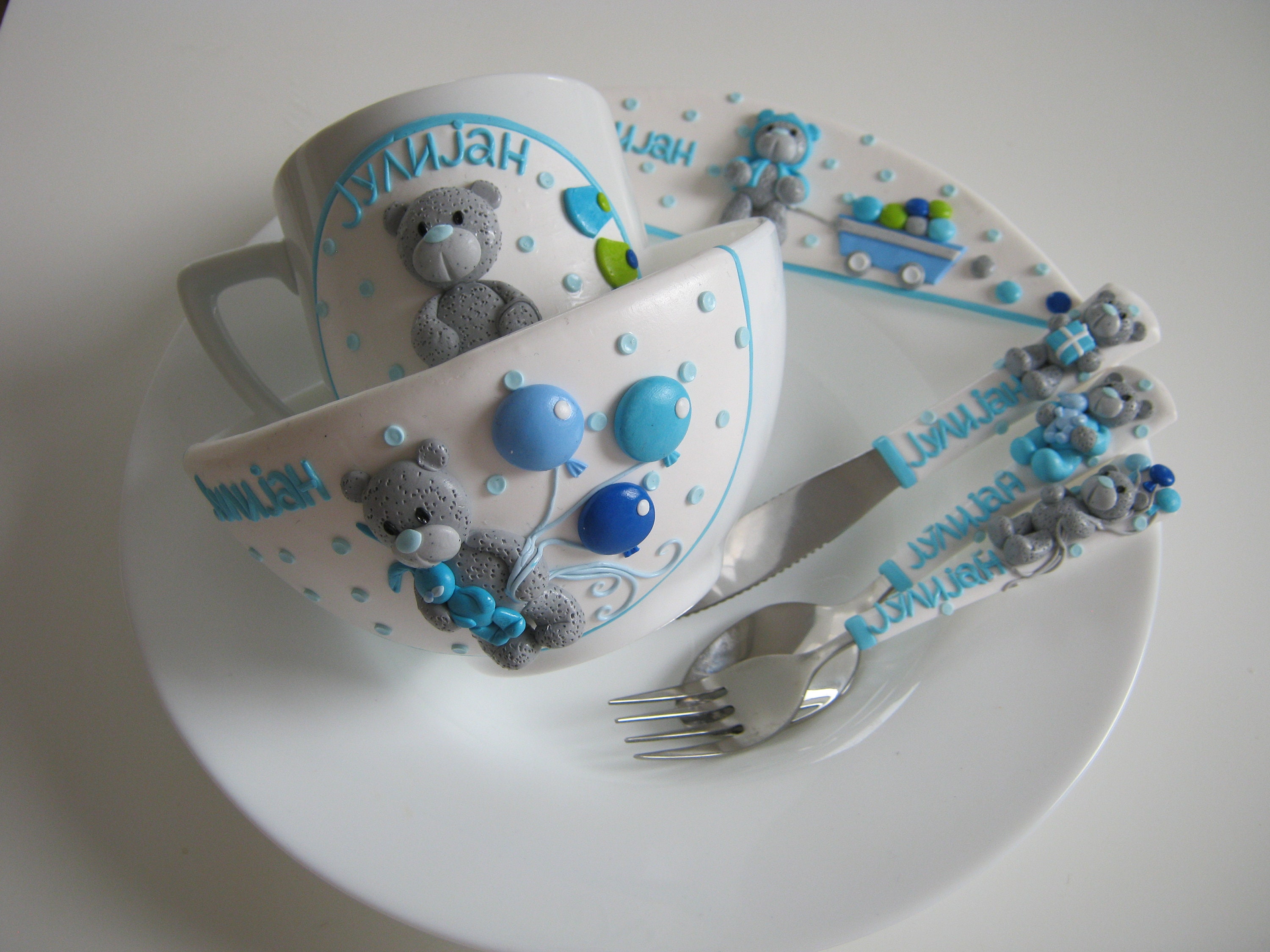 personalised childrens plate set