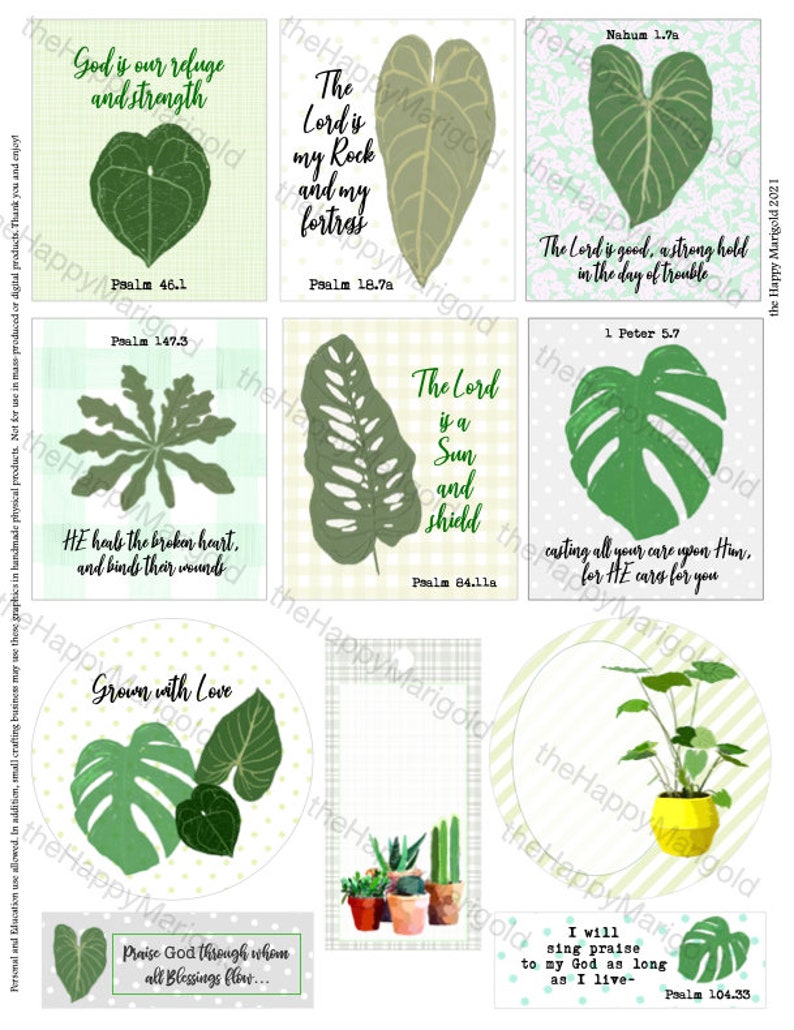 Digitalhouse Plant Bible Verse Cards Etsy